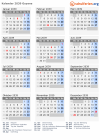 Kalender 2039 mit Ferien und Feiertagen Guyana