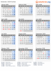 Kalender 2039 mit Ferien und Feiertagen Italien