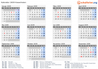 Kalender 2039 mit Ferien und Feiertagen Kasachstan