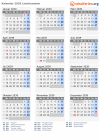 Kalender 2039 mit Ferien und Feiertagen Liechtenstein