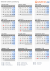 Kalender 2039 mit Ferien und Feiertagen Luxemburg