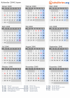 Kalender 2040 mit Ferien und Feiertagen Japan