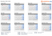 Kalender 2041 mit Ferien und Feiertagen Haiti