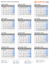 Kalender 2042 mit Ferien und Feiertagen Deutschland