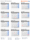 Kalender 2055 mit Ferien und Feiertagen Deutschland