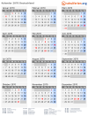 Kalender 2070 mit Ferien und Feiertagen Deutschland