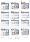 Kalender 2078 mit Ferien und Feiertagen Deutschland