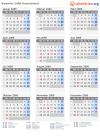 Kalender 2089 mit Ferien und Feiertagen Deutschland