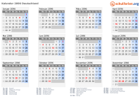Kalender 2096 mit Ferien und Feiertagen Deutschland