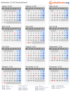 Kalender 2118 mit Ferien und Feiertagen Deutschland