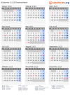 Kalender 2123 mit Ferien und Feiertagen Deutschland